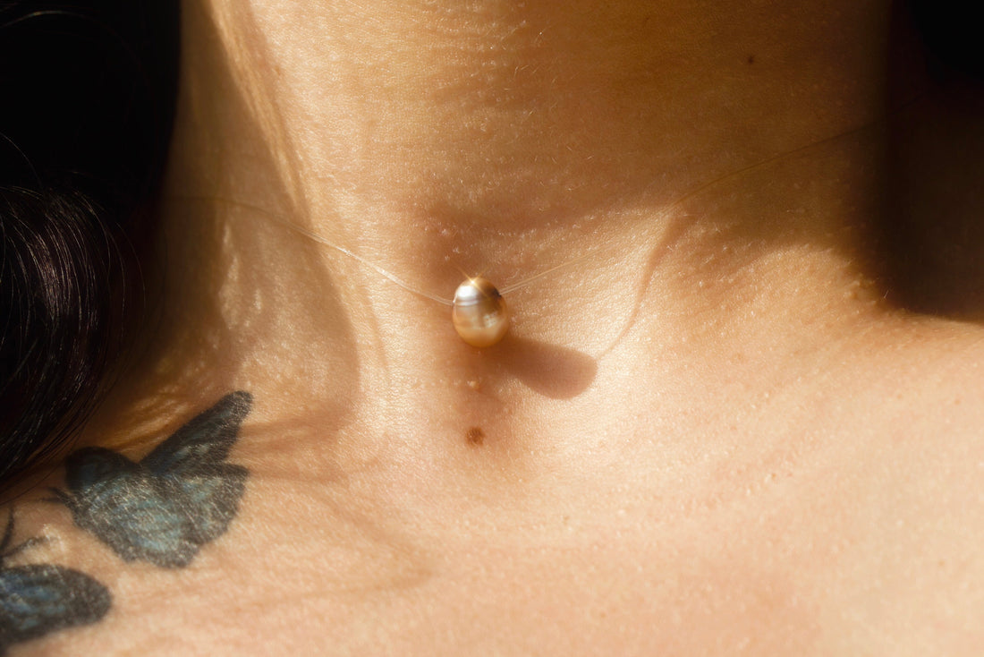 Floating Cream Pearl Necklace