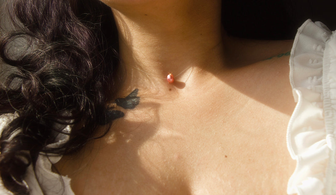 Floating Pink Pearl Necklace