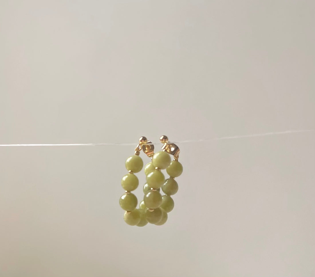 Sagie Jade Stud Hoop Earrings