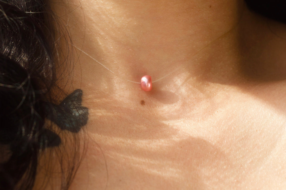 Floating Pink Pearl Necklace